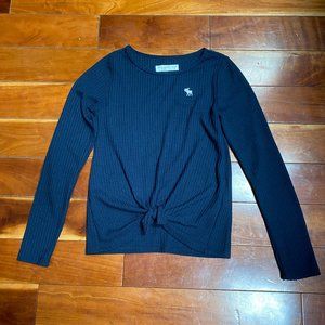 Abercrombie Kids Waffle Knit Front-Knot Long Sleeve